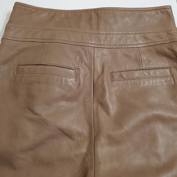 Sezane Franklin Trousers Size 34 US 2 Grey/Beige Lamb Leather Lined Pockets - Picture 9 of 16